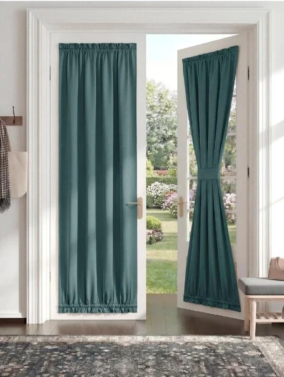Blackout French Door Curtain Panel Sea Teal, 54