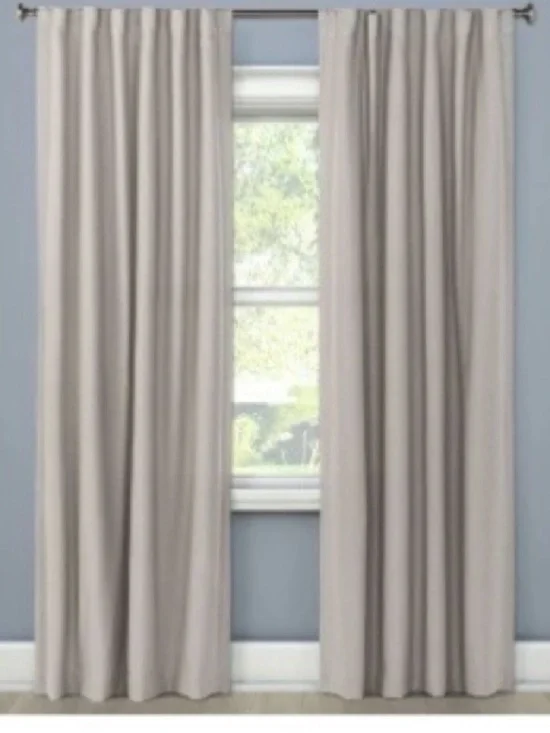 4 Threshold Aruba Linen Blackout Curtain Panels - Gray