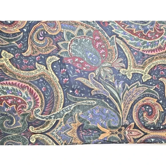 2 Vtg 90s Croscill Valances Jacobean Paisley Rod Pocket Jewel Tones‎ 17.5x88