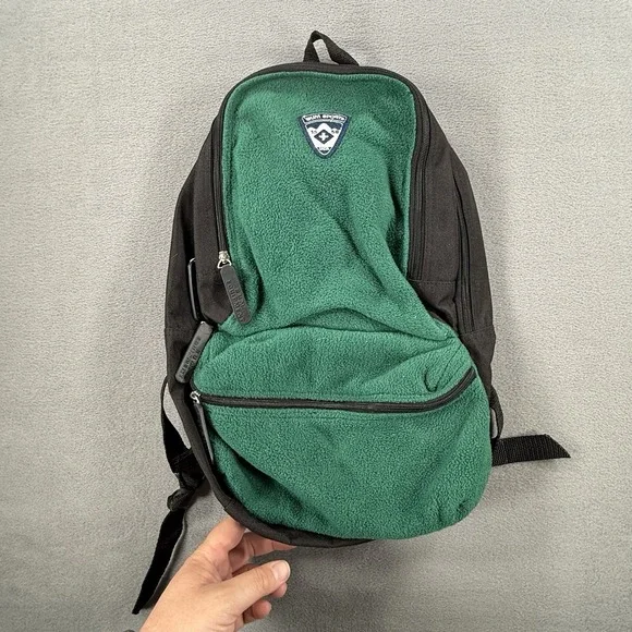 Vintage‎ BUM Equipment Backpack Fleece Green Torn