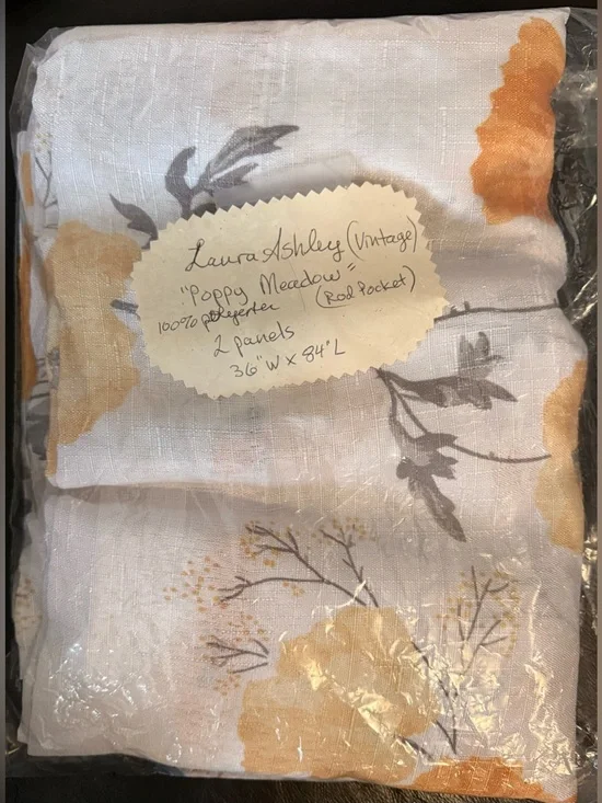Laura Ashley Yellow Floral - Poppy Meadow Print curtains