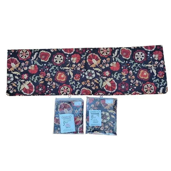 Curtains‎ Co Daphne Filler Valance 50x13 Swag Valance 100x30 Set Harvest Floral