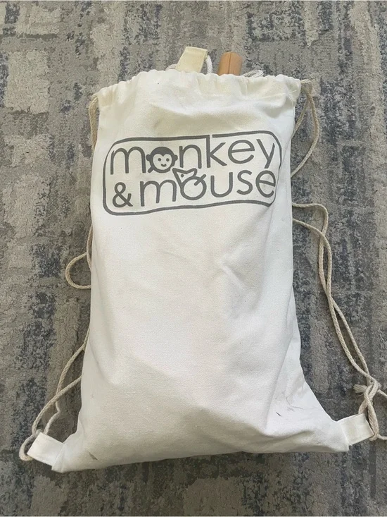 Monkey & Mouse Beige Camping Hammock w/ Spreader Bars, Portable Carry Bag