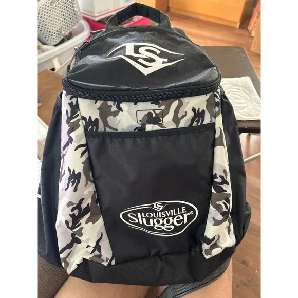 Louisville Slugger Baseball Backpack‎ Black Camo MLB Youth Kids Sport Gear Bag