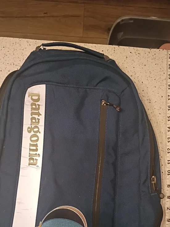 Patagonia Blue Men's Backpack with Vertical Logo Stripe