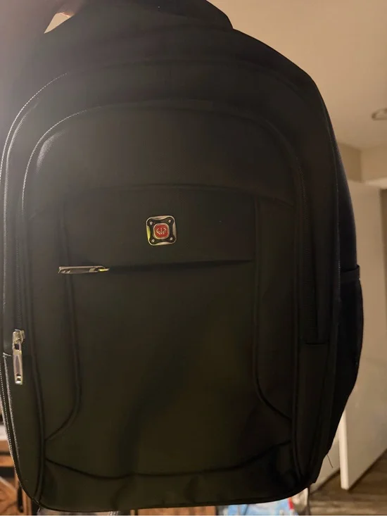 Everyday Black Laptop Backpack with Front Organizer