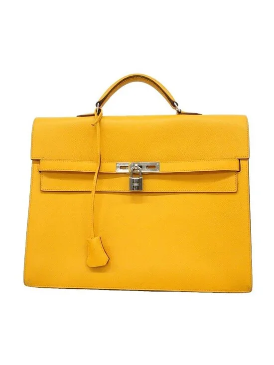 Hermes Briefcase Kelly Depeches 34 Veau Epsom Jaune Silver