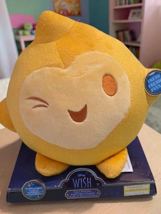 Disney Yellow Winking Star Plush Decorative Pillow