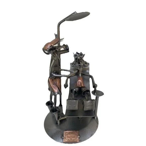 Handmade Nuts & Bolts Dentist Metal Sculpture Figurine Folk Art Dental Gift