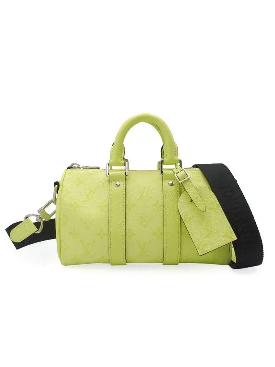Louis Vuitton Keepall Bandouliere 25 Lemon Yellow Taigarama 2-Way Shoulder Bag