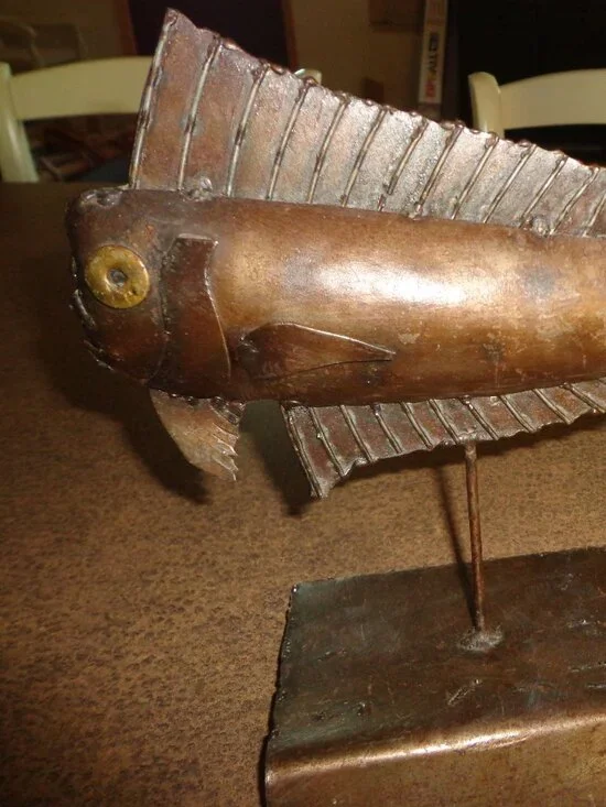 Sea Fish Steel Welded Steel Base Mount Beautifully Done! Marine Bronze Tone