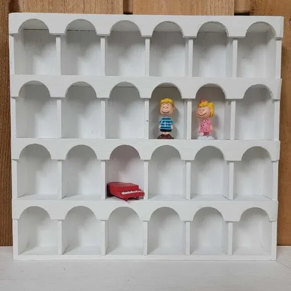White 24 Cubby Arched Shelf Display Holder Wall Mount 13