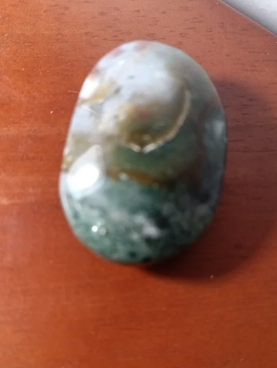 Polished Indian Agate Crystal Palm Stone