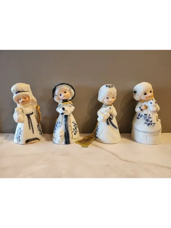 Lot of 4~NWT~Vintage~Jasco~Royal Majestic Bells~Ladies~Shepherd~Bunny~Mushroom++
