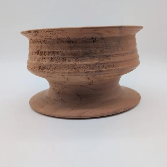Vintage Handcrafted Wooden Pedestal Bowl Shane Zimmerman Lathe Created
