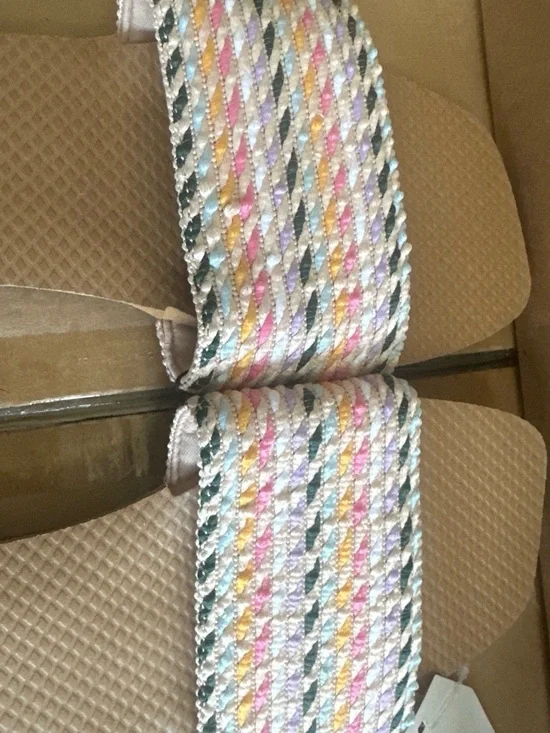 Time and Tru Pastel Multicolor Woven Strap Accent