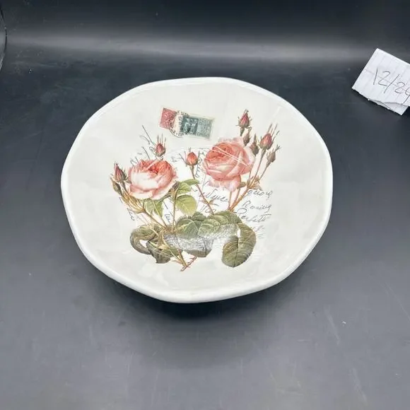 Effetti ď Arte Decorative Painted Bowl 8.5 in Handmade In Italy - With Crazing
