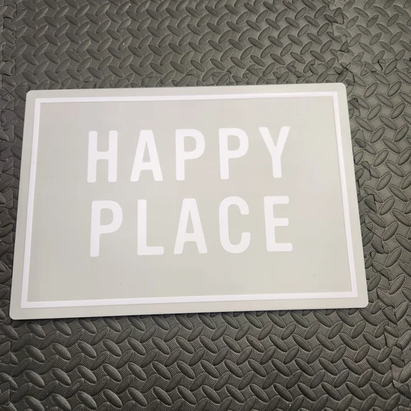 Gray 'Happy Place' Sign
