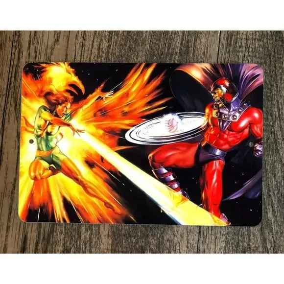 Phoenix vs Magneto 8x12‎ Metal Wall Sign Marvel Comics