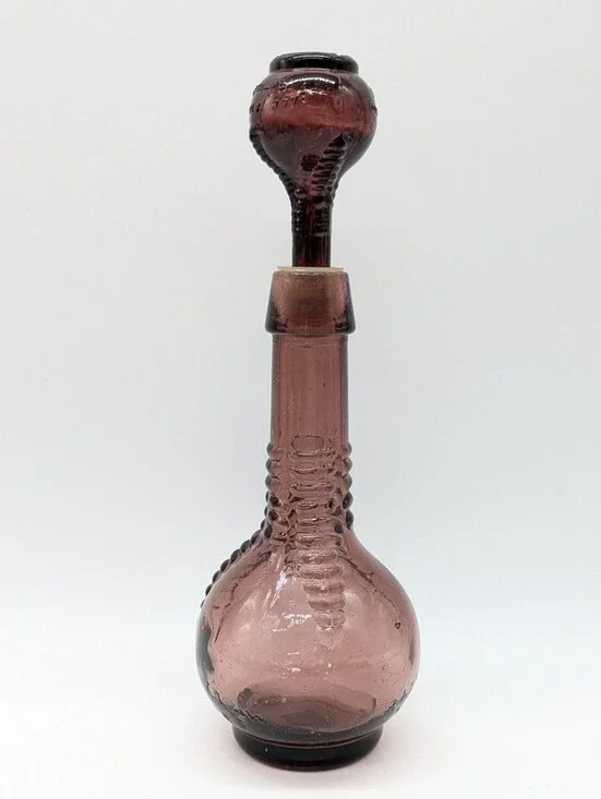 Vintage Ball And Claw Bitters Purple Glass Bottle W Stopper