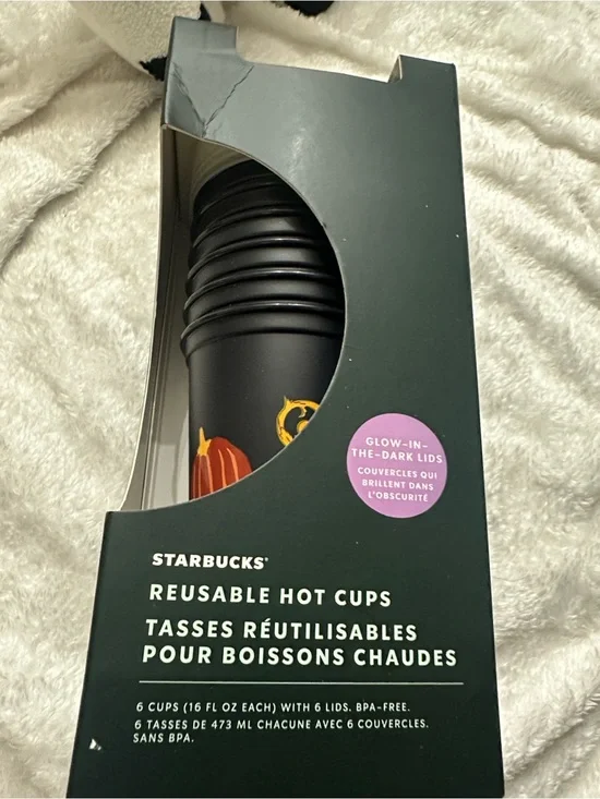 Starbucks Black Pumpkin Graphic Reusable Hot Cup