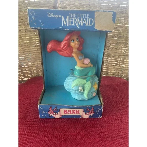 Vintage Disney The Little Mermail Coin Bank * NIB
