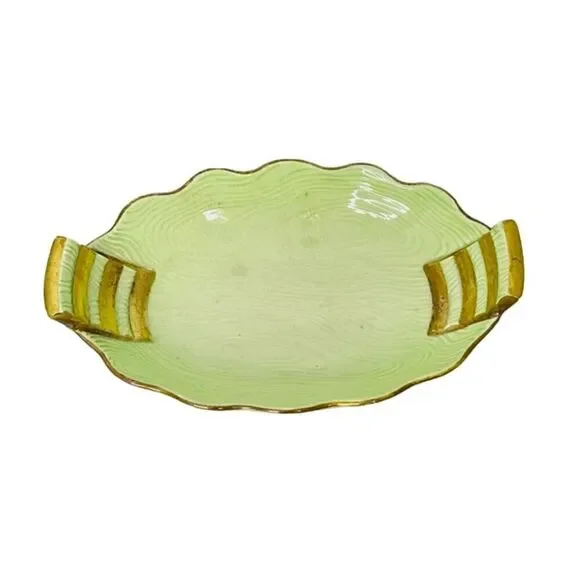 Carlton Ware Vert Royale Dish Mint Green Tall Vintage 7 Inches Long Art Deco