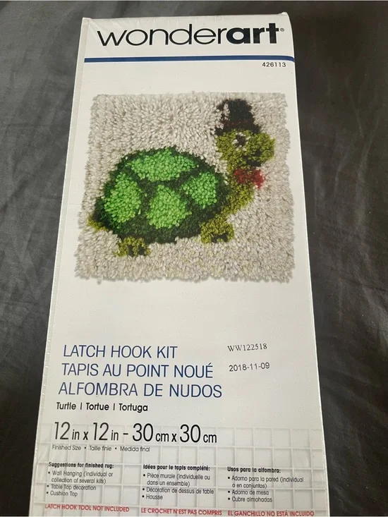 WonderArt Green Turtle Latch Hook Accent