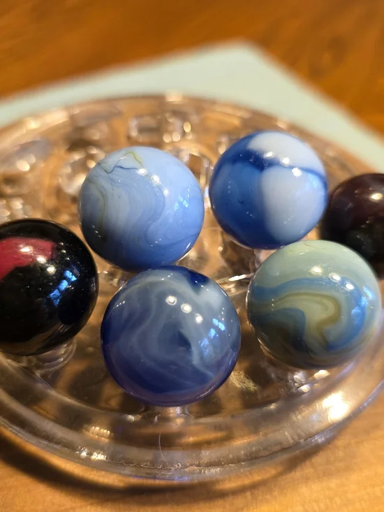 Vintage Marbles Shooter Size Lot Of 6