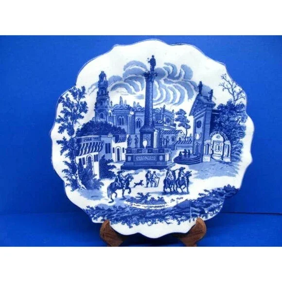 Victoria Ware Ironstone Blue Scenic Plate 12