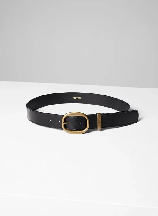 Aritzia Lifetime Brass Lifetime Leather Belt Dark Black Gold L