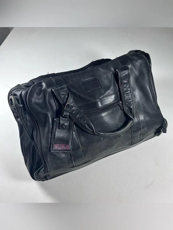 Tumi 978D3 Nappa Leather Expandable Carry On Duffle Weekender Bag 21