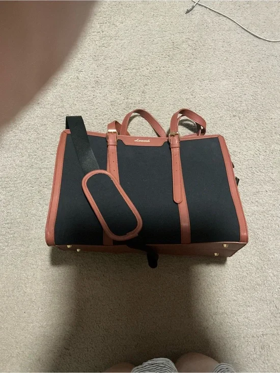 Black and Brown Canvas Travel Bag