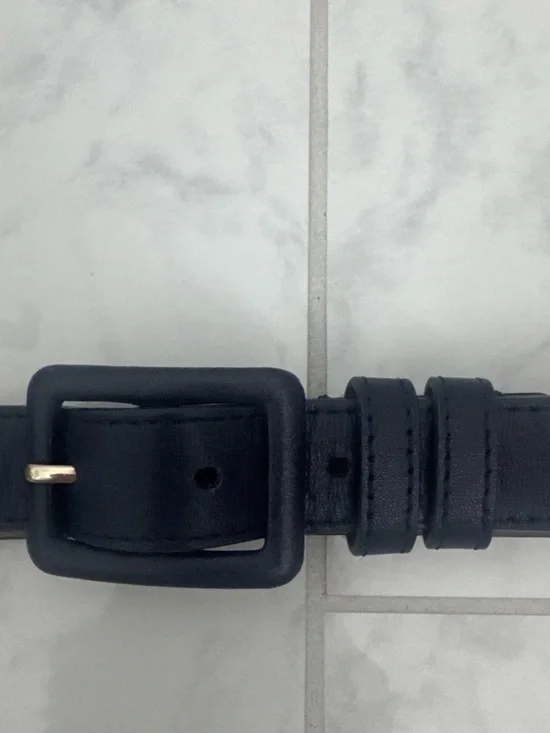 Talbots Blue Leather Belt with Matte Blue Buckle