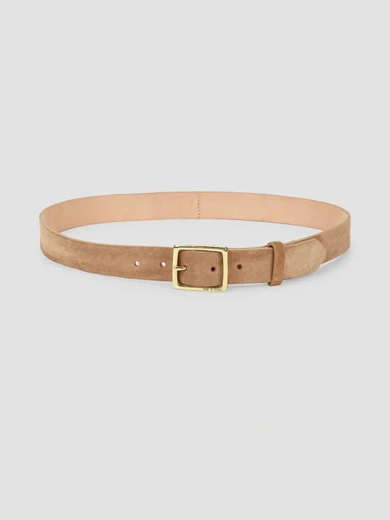 Rag & Bone Baby Suede Boyfriend Belt Camel Large NWT
