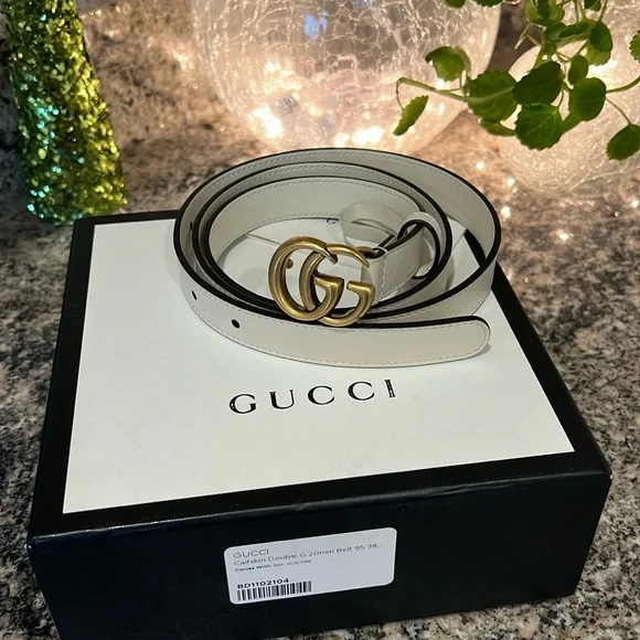 Gucci Calfskin Double GG 20mm Belt