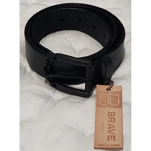 Brave 1992 Leather Belt Black Hardware Size 34 New With Tag