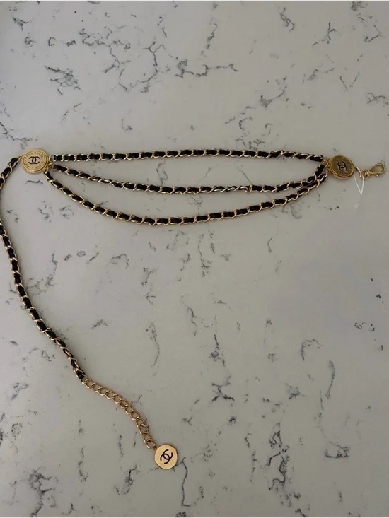 Chanel 31 Rue Cambon Medallion Belt Vintage Three strand fits up to 32 waist