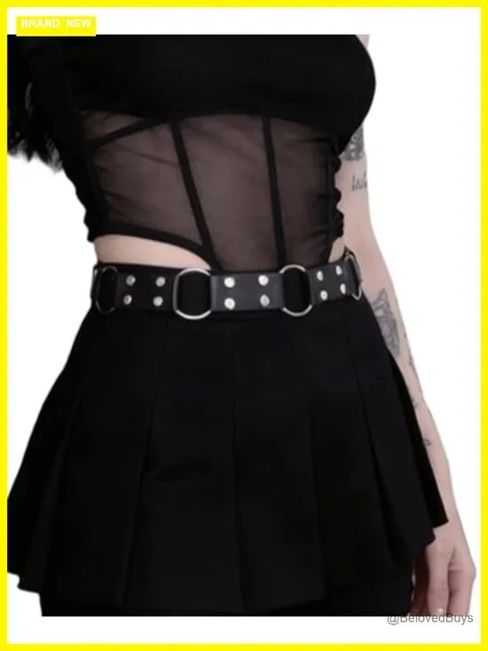 Adjustable Faux Leather Fashion Belt, O-Ring Buckle