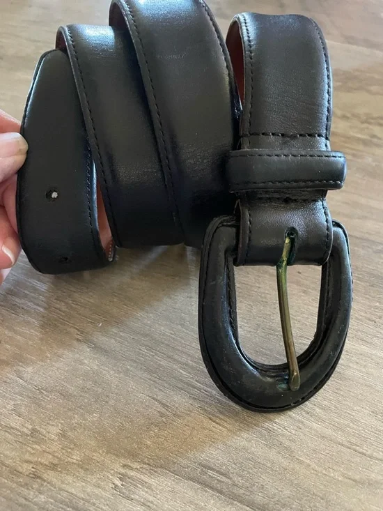 Vintage Coach black Burnished cowhide leather  belt leather buckle women’s large