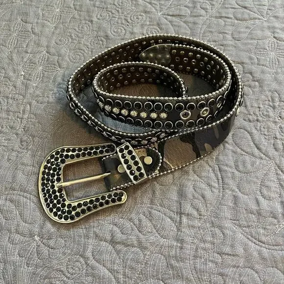Elite vintage western camo bling studded‎ belt
