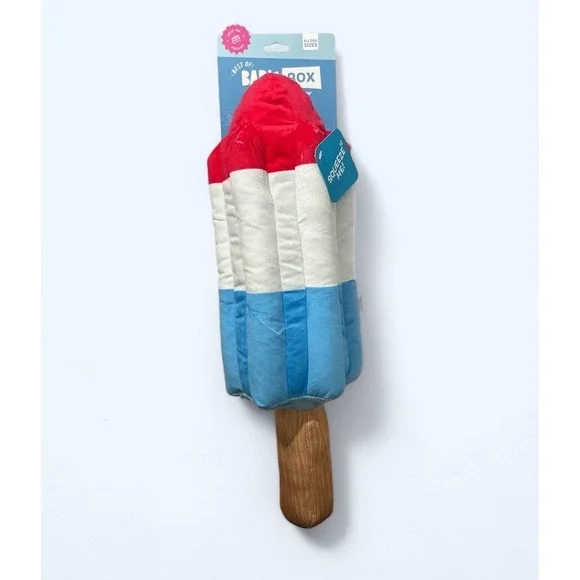 Bark Box Rocket Pupsicle Large Squeaky Crinckly Plush Tug & Shake Dog Toy 17