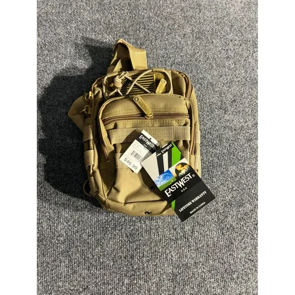 Eastwest USA Tactical Sling Bag Tan Coyote‎ Brown MOLLE Shoulder Pack New