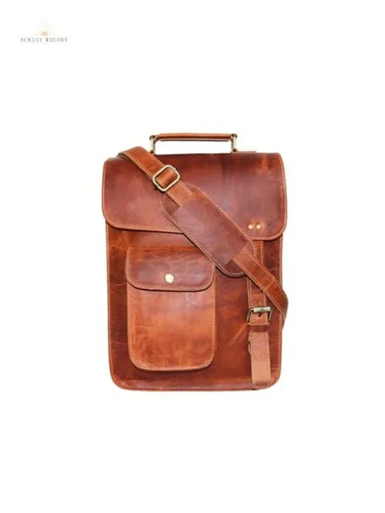 Leather Messenger Bag Laptop Case Office Briefcase Shoulder Bag