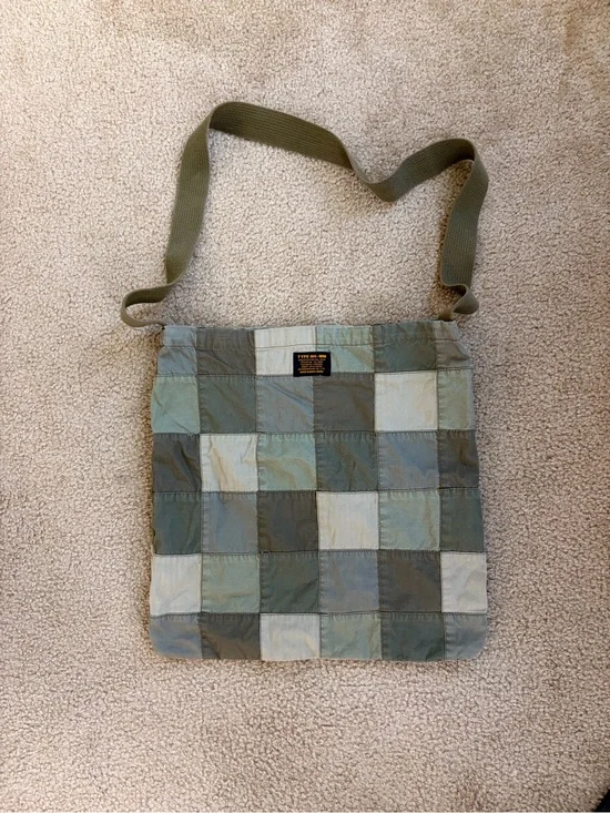 Neighborhood Patchwork Olive Green tote Bag