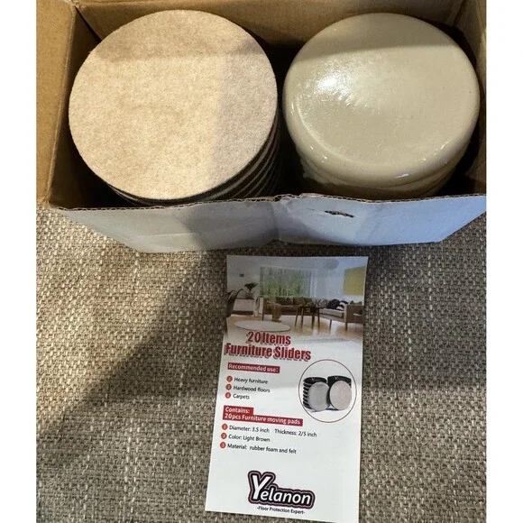 Yelanon Furniture Sliders for Carpet - 20 PCS Heavy Duty Moving Pads 3 1/2
