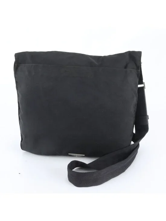 Prada White Tessuto Nylon Triangle Logo Leather Shoulder Bag Crossbody Messenger