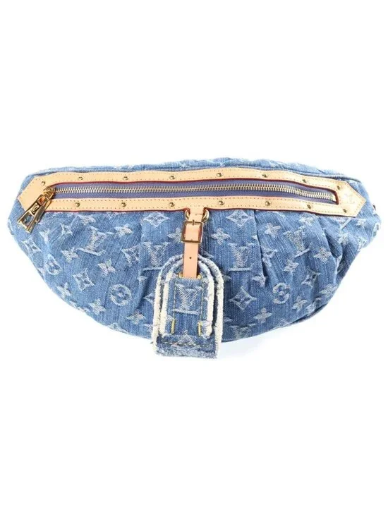 Louis Vuitton Monogram Denim LV Remix High Rise Shoulder Bag Indigo