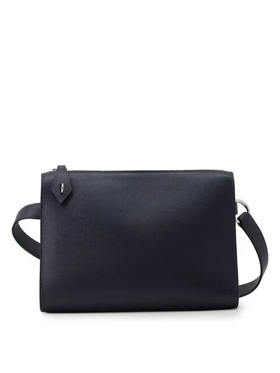 Hermes Shoulder Bag Bolitle Blue Navy Silver Bague Rain Clutch