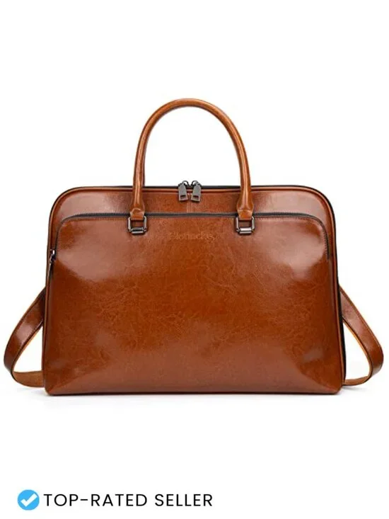 Genuine Leather Laptop Messenger Bag 15.6